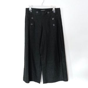 Max Studio Black Linen Wide Leg Crop Pants sz 6